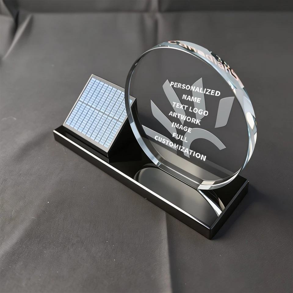 Solar Theme Black Base Crystal Trophy factory
